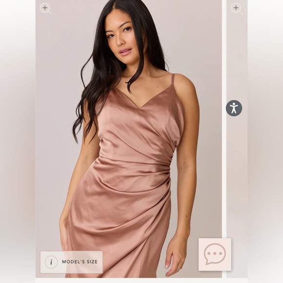 Elegant Brown Satin Evening Gown - Picture 8 of 10